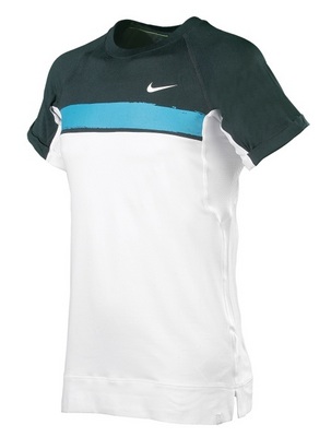 Nike Mens Nadal Crew Reinvent Top 09 White/Charcoal/Tourquoise